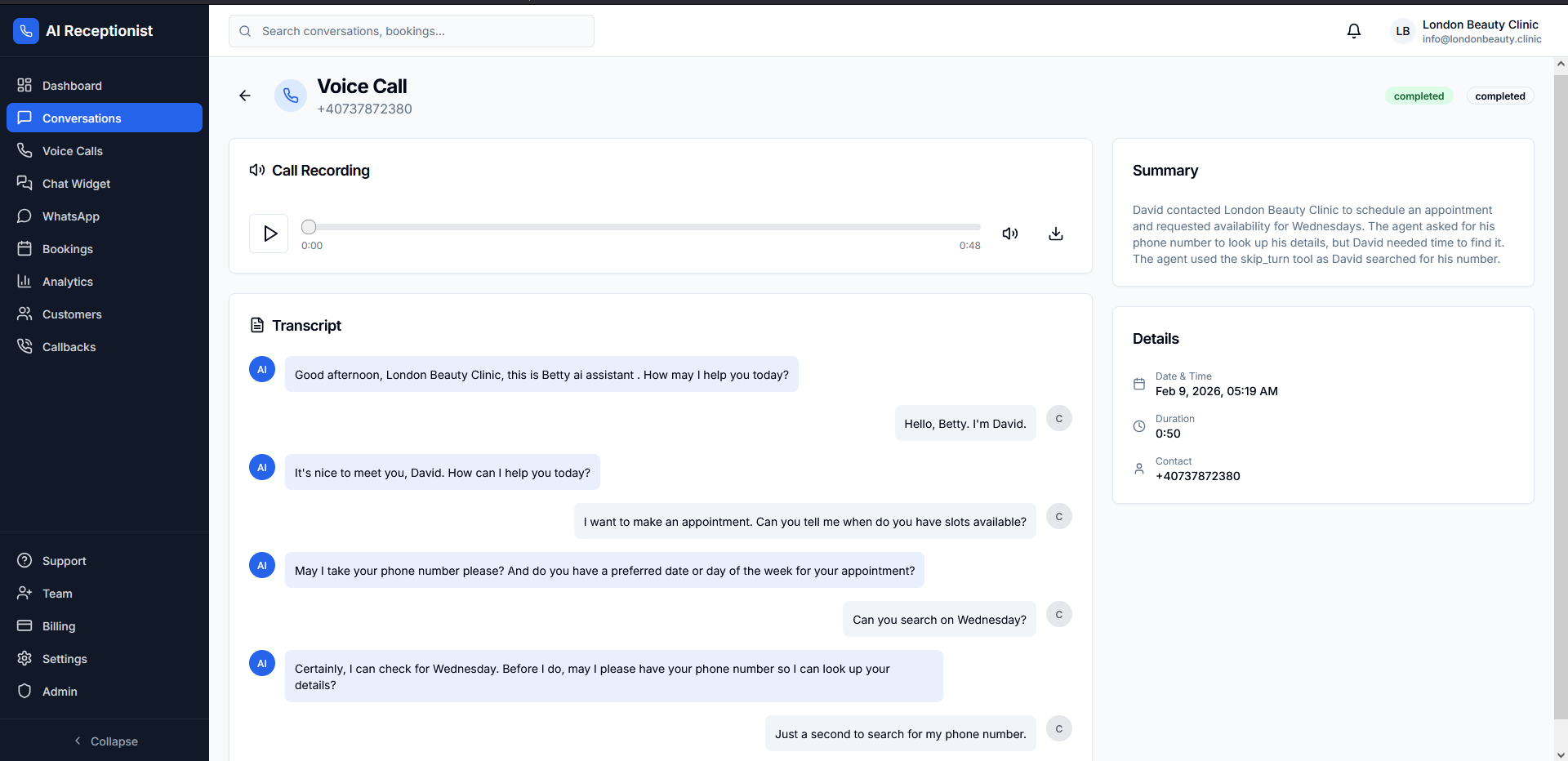 Registro de llamadas de voz